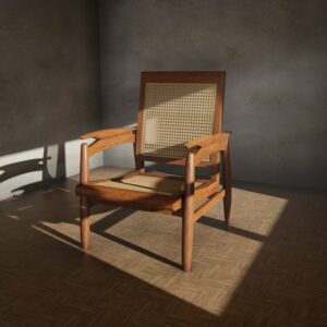 Canage chaise avec accoudoirs.
