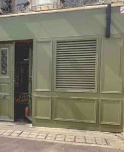 Façade en bois, peinte en vert, sur-mesure dans les Landes.